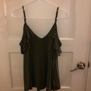 Olive Green cold shoulder top